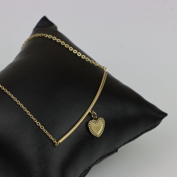 Yellow Gold Heart Pendant Necklace with Adjustable Chain, XPNL0358 - Picture 5 of 13